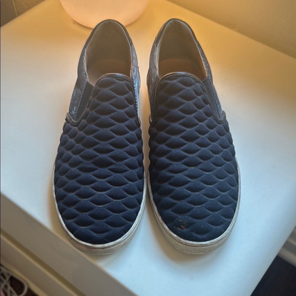 Women’s Christian Louboutin Navy Slip-On Shoes